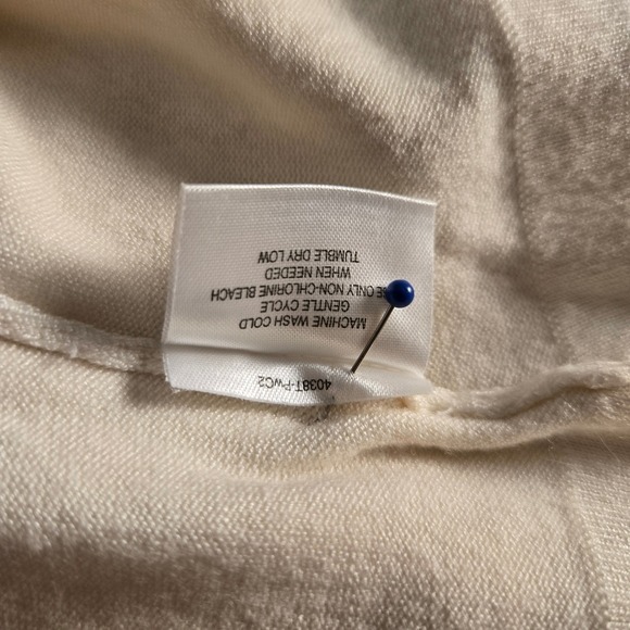 Thalia Sodi Cream Knit V Neck Short Sleeve Cropped Sweater Top Women X Large - Picture 7 of 7